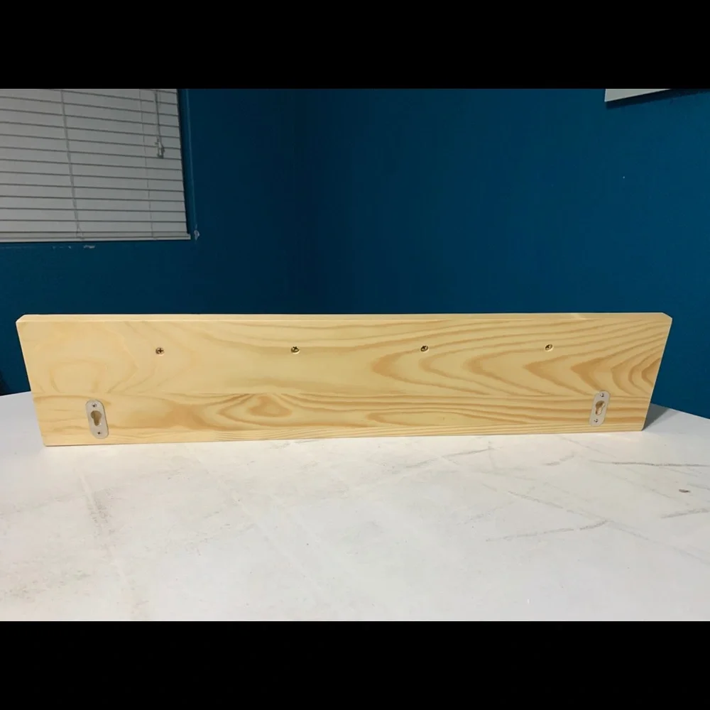 Pine Wall Shelf with 4 Coat Pegs